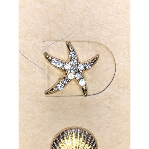 CHLOE + ISABEL coastal starfish n shell stud earring set - E030 - Picture 3 of 4